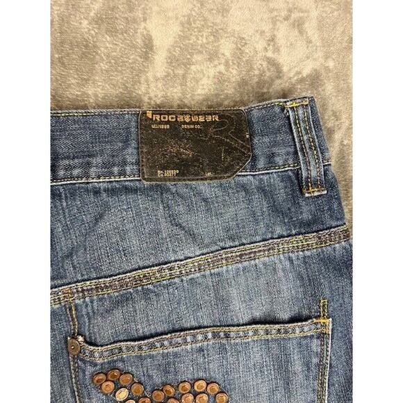 Rocawear logo Jeans Pants Denim medium Blue Mens 38 Hip Hop Skater - Picture 8 of 9